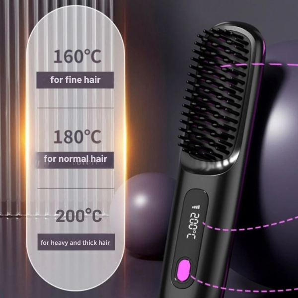 Styling brush with adjustable heat for different hair types