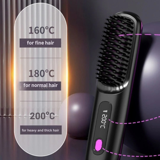 Styling brush with adjustable heat for different hair types