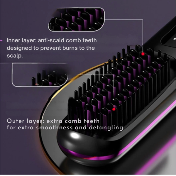 Hairbrush with anti-scald comb teeth and extra smoothness